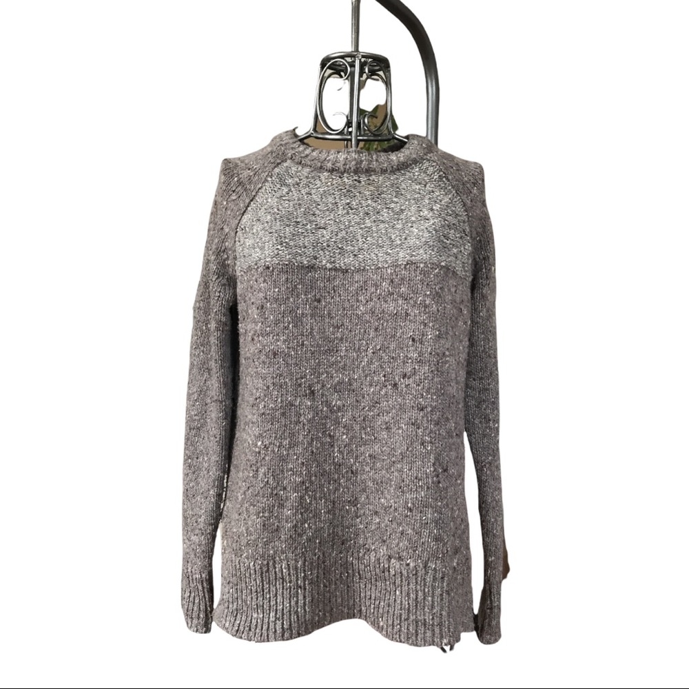 Roots grey and brown specks pullover sweater